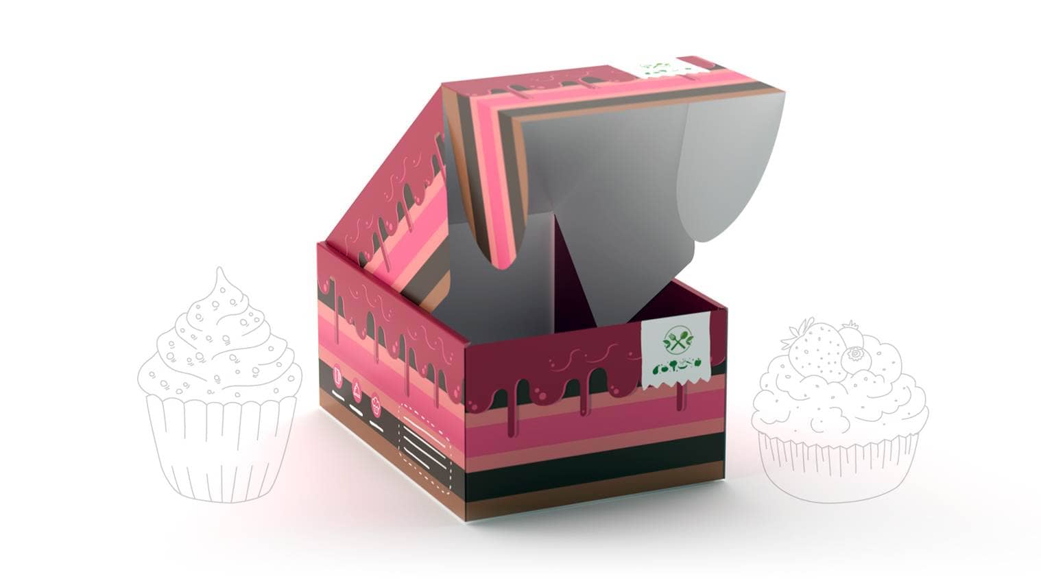 Kartonnen taartdoos met klapdeksel