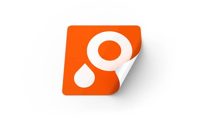 Sticker met afgeronde hoeken