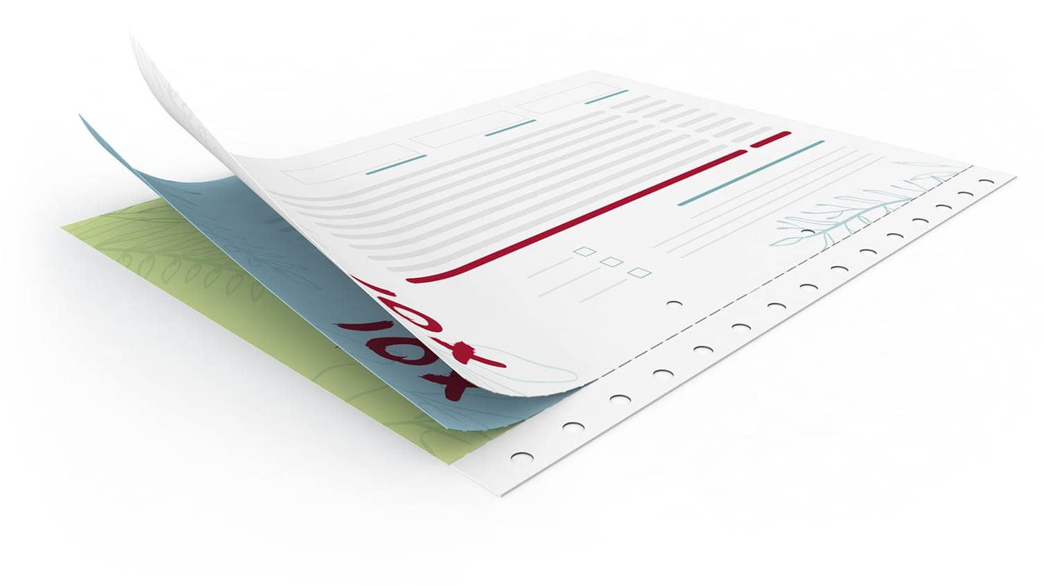 Doorschrijfsets met scheurperforatie